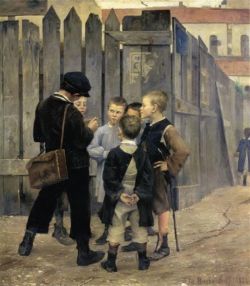 Maria Bashkirtseff La Reunion - 1884 reproduction peinte à la main