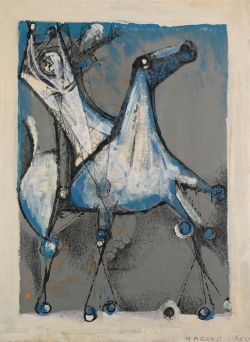 Marino Marini, Cavallo e Cavaliere, 1950 reproduction peinte à la main