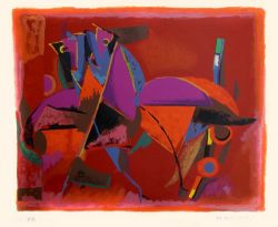 Marino Marini, Horses, 1970 reproduction peinte à la main