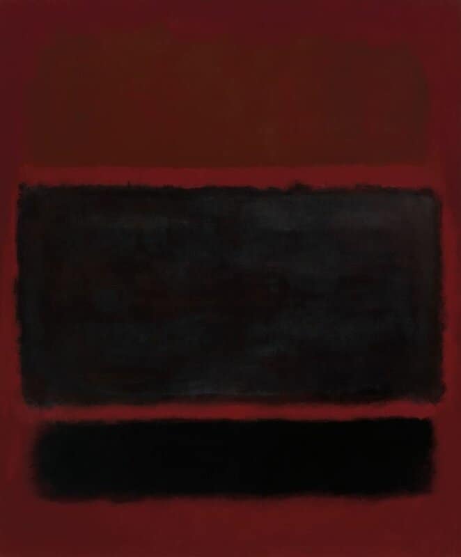 Mark Rothko Black Brown On Maroon Or Deep Red And Black - 1957
