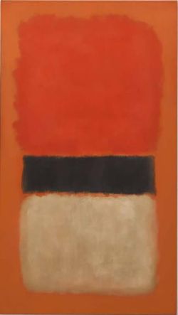 Peinture sur toile de Mark Rothko Black Stripe Orange Gold And Black 1957 reproduction peinte à la main