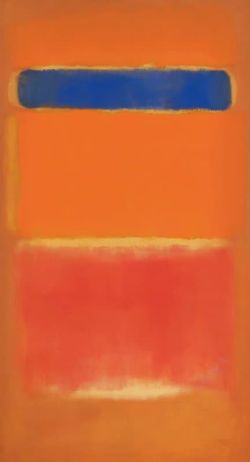 Peinture sur toile de Mark Rothko Blue Over Red 1953 reproduction peinte à la main