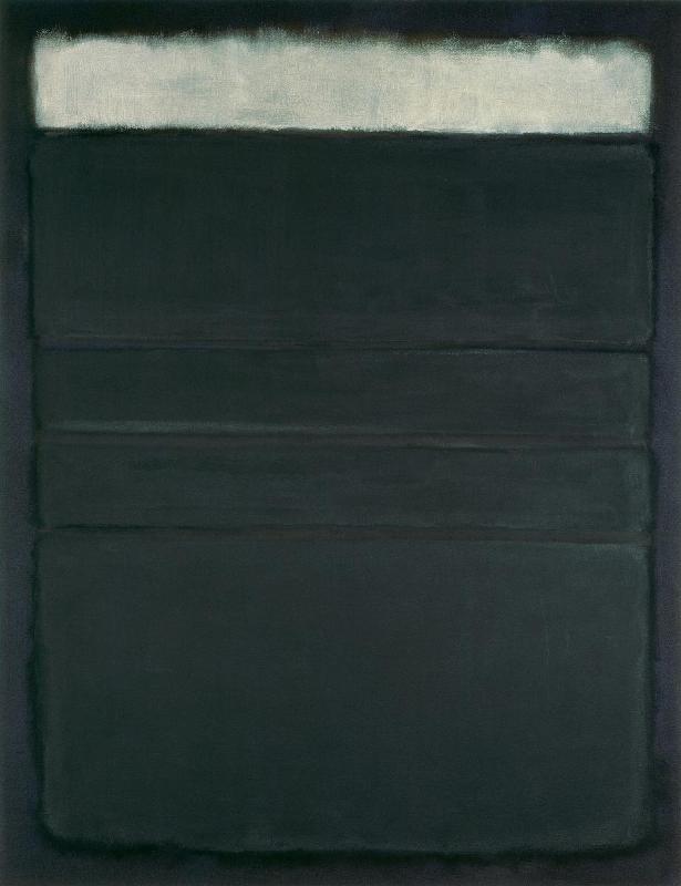 Mark Rothko Untitled White Blacks Grays On Maroon 1963