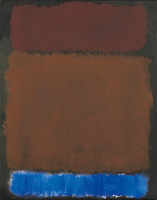 Mark Rothko Wine Rust Blue On Black 1968
