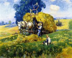 Mathias J Alten Haymaking - 1926 reproduction peinte à la main