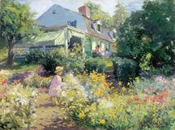 Matilda Browne, In Voorhees' Garden, 1914 reproduction peinte à la main