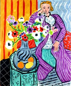 Matisse, Robe Violette Et Anémones reproduction peinte à la main