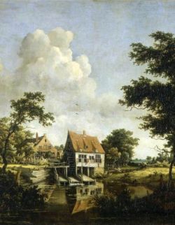 Meindert Hobbema The Water Mills 1664-1668 reproduction peinte à la main