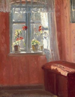 Michael Ancher The Red Living Room 1914 reproduction peinte à la main