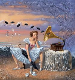 Michael Cheval Melody Of Rain 1966 reproduction peinte à la main