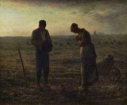 Peinture sur toile de Millet L Angelus reproduction peinte à la main