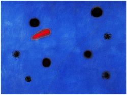 Peinture sur toile de Miro Bleu 1 reproduction peinte à la main