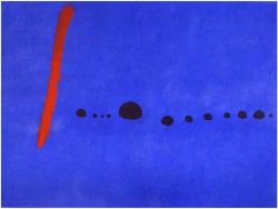 Peinture sur toile de Miro Bleu 2 reproduction peinte à la main
