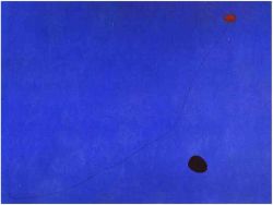 Peinture sur toile de Miro Bleu 3 reproduction peinte à la main
