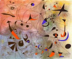 Peinture sur toile de Miro Constellation- The Morning Star reproduction peinte à la main