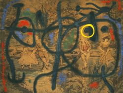 Peinture sur toile de Miro Peche reproduction peinte à la main