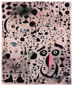 Peinture sur toile de Miro The Beautiful Bird Revealing The Unknown To A Pair Of Lovers reproduction peinte à la main