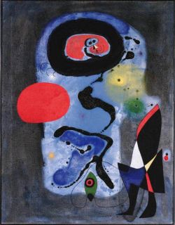 Peinture sur toile de Miro The Red Sun reproduction peinte à la main