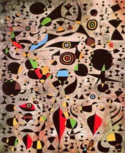 Peinture sur toile de Miro Woman Encircled By The Flight Of A Bird reproduction peinte à la main