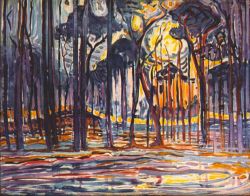 Peinture sur toile de Mondrian, Bois Vers Oele reproduction peinte à la main