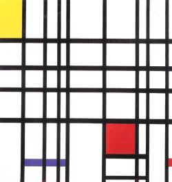 Peinture sur toile de Mondrian, Composition Avec Rouge, Jaune Et Bleu reproduction peinte à la main
