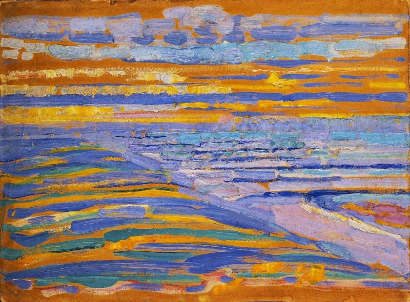 Mondrian, Vue Depuis Les Dunes Avec La Plage Et La Jetée, Domburg