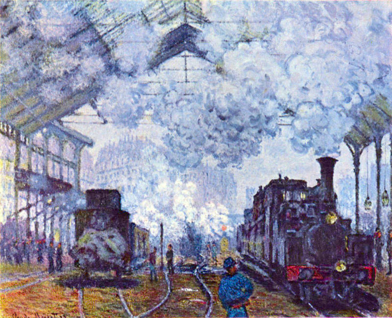 Monet Arivee De Trains A La Station Saint Lazare De Paris