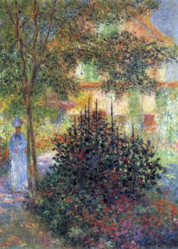 Peinture sur toile de Monet Camille Dans Le Jardin A Argenteuil reproduction peinte à la main