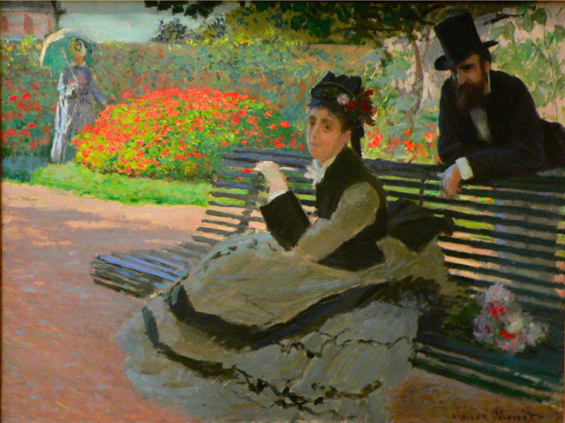 Monet Camille Monet Sur Un Banc Du Jardin