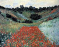 Peinture sur toile de Monet Champ De Coquelicots A Giverny reproduction peinte à la main