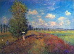 Peinture sur toile de Monet Champ De Coquelicots En Ete reproduction peinte à la main