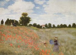 Peinture sur toile de Monet Coquelicots reproduction peinte à la main