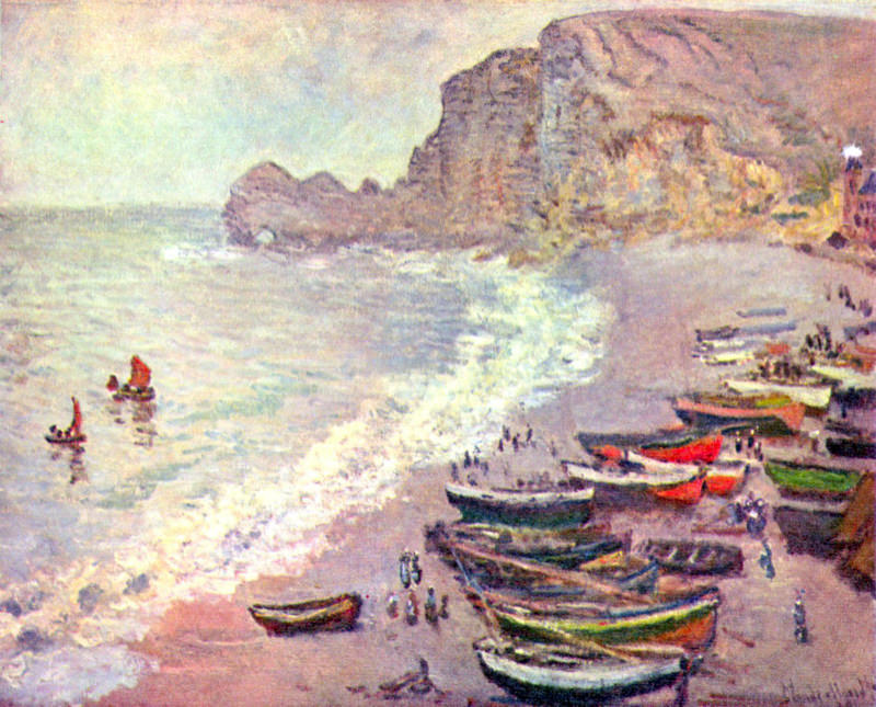 Monet Etreta Sa Plage Et La Porte D Amont