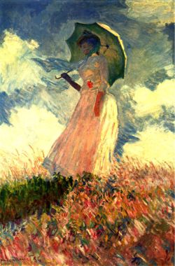 Peinture sur toile de Monet Femme Au Parasol 2 reproduction peinte à la main