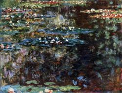Peinture sur toile de Monet Jardin Aquatique A Giverny reproduction peinte à la main