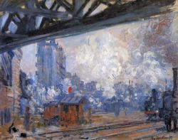 Peinture sur toile de Monet La Gare Saint Lazare reproduction peinte à la main