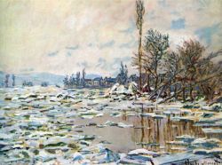 Peinture sur toile de Monet La Glace Se Brise. A Lavacourt reproduction peinte à la main