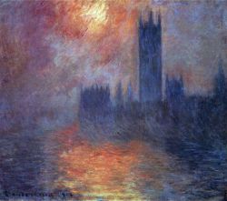 Peinture sur toile de Monet La Maison Du Parlement reproduction peinte à la main