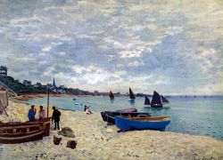 Peinture sur toile de Monet La Plage De Sainte Adresse 2 reproduction peinte à la main