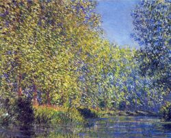 Peinture sur toile de Monet La Rivie Re Epte Pres De Giverny reproduction peinte à la main