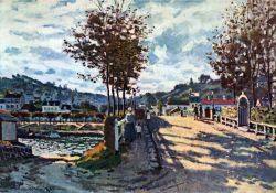 Peinture sur toile de Monet La Seine A Bougival reproduction peinte à la main