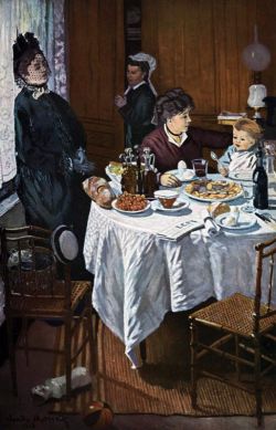 Peinture sur toile de Monet Le Dejeuner reproduction peinte à la main