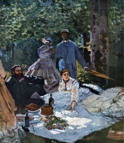 Peinture sur toile de Monet Le Dejeuner A L Exterieur - Partie Centrale reproduction peinte à la main