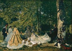 Peinture sur toile de Monet Le Dejeuner Sur L Herbe 1866 reproduction peinte à la main