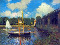 Peinture sur toile de Monet Le Pont De La Route D Argenteuil reproduction peinte à la main