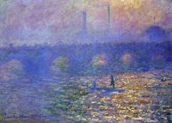 Peinture sur toile de Monet Le Pont De Waterlo reproduction peinte à la main