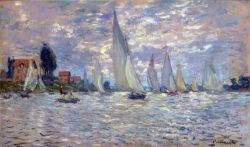 Peinture sur toile de Monet Les Barques reproduction peinte à la main
