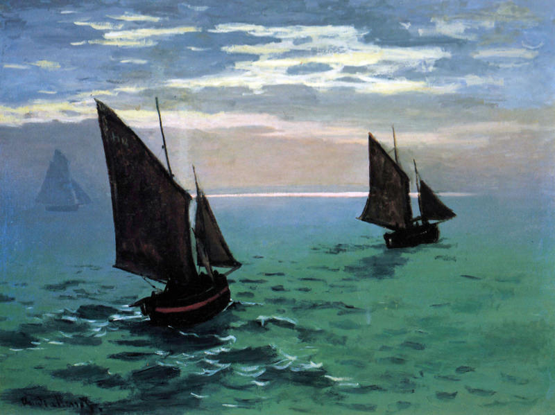 Monet Les Bateaux De Peche Quittant Le Port De Laval
