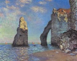 Peinture sur toile de Monet Les Falaises A Etretat reproduction peinte à la main
