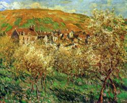 Peinture sur toile de Monet Les Pommiers En Fleur reproduction peinte à la main
